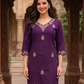 Purple Color Cotton With Embroidery Work Kurti Near Me