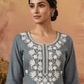 Gray Color Rayon With Embroidery Work Kurti Near Me