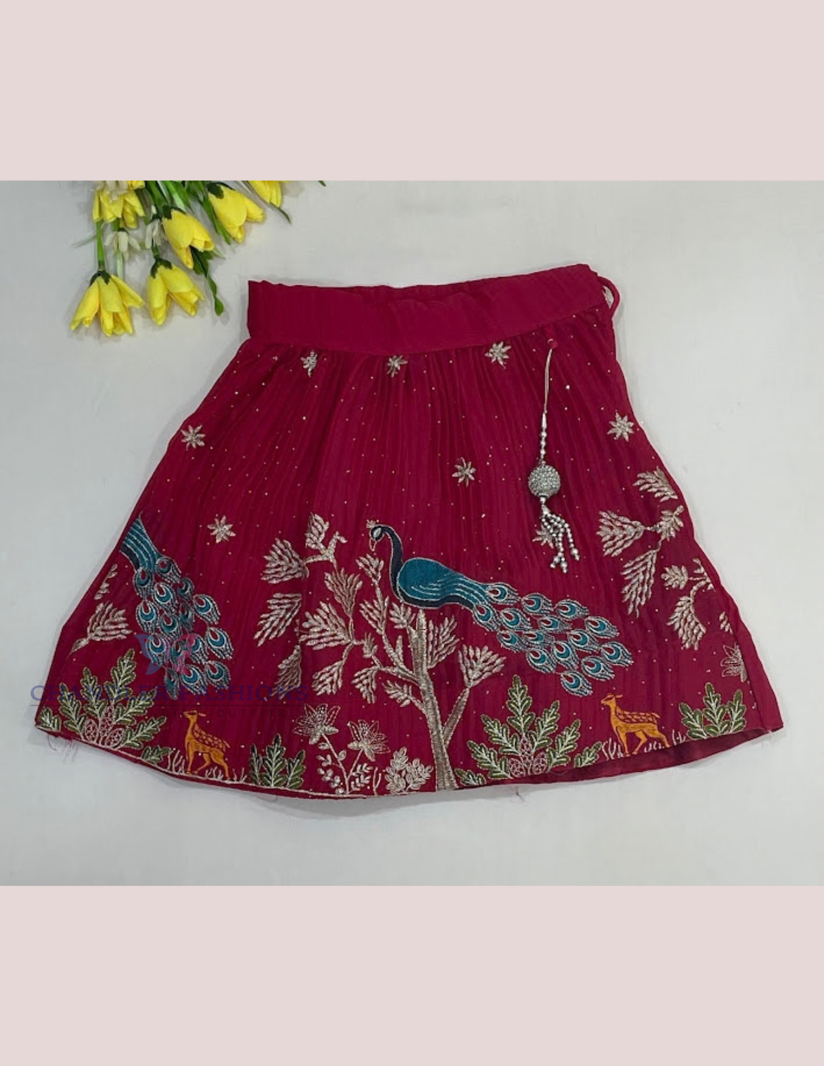  Pink Colored Georgette Choli Sets With Stone Work In Tempe