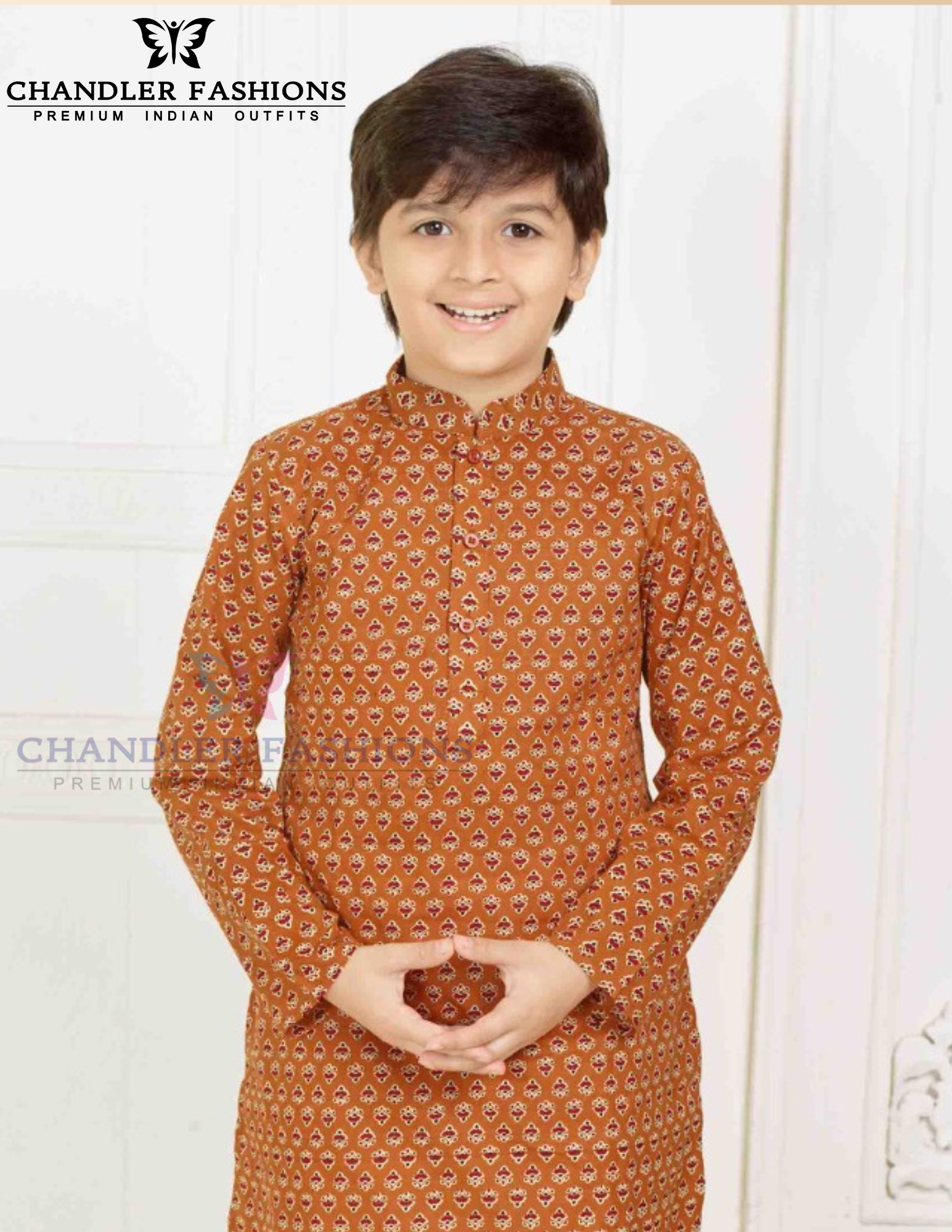 Light Brown Color Cotton Kurta Pajama Set Near Me