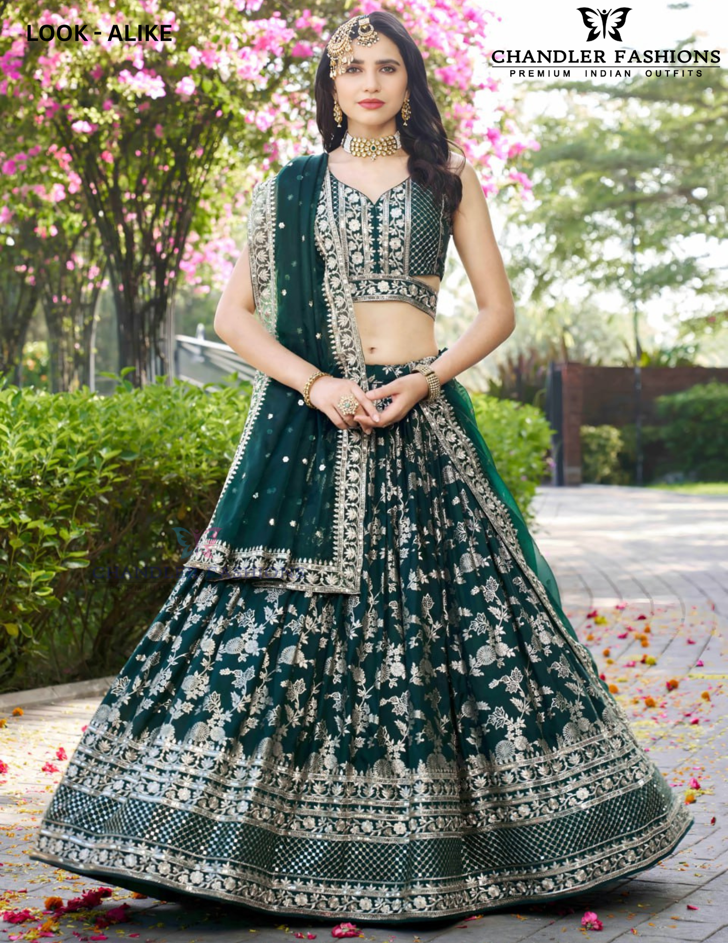 Attractive Dark Green Color Silk Jacquard With Sequins And Zari Embroidery Lehenga Choli For Women
