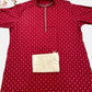 Attractive Red Color Designer Slub Cotton Men's Kurta Suits 