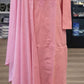 Alluring Pink Color Cotton With Chikankari Work Palazzo Suits For Women