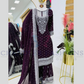 Alluring Wine Color Faux Georgette Heavy Embroidery And Sequins Work With Sharara Suits With Dupatta