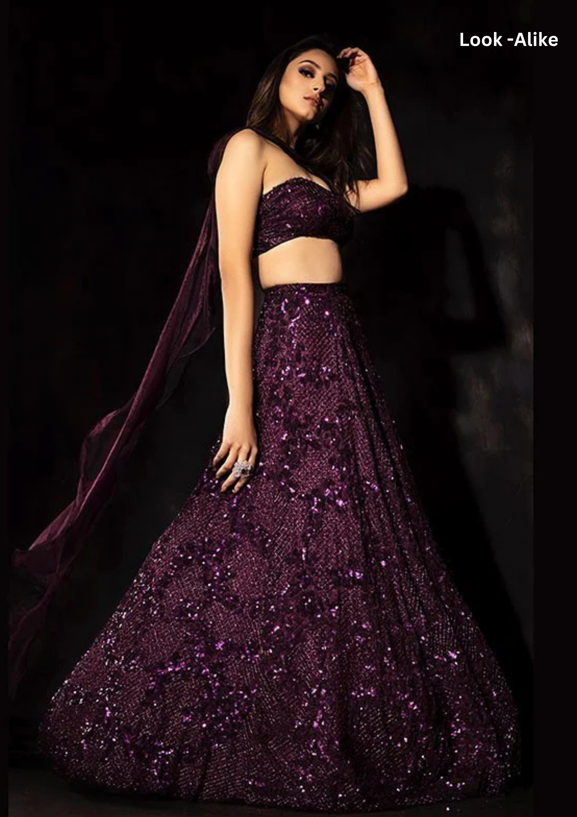 Pretty Wine Color Malay Satin Silk Sequins Work Lehenga With Dupatta Near Me