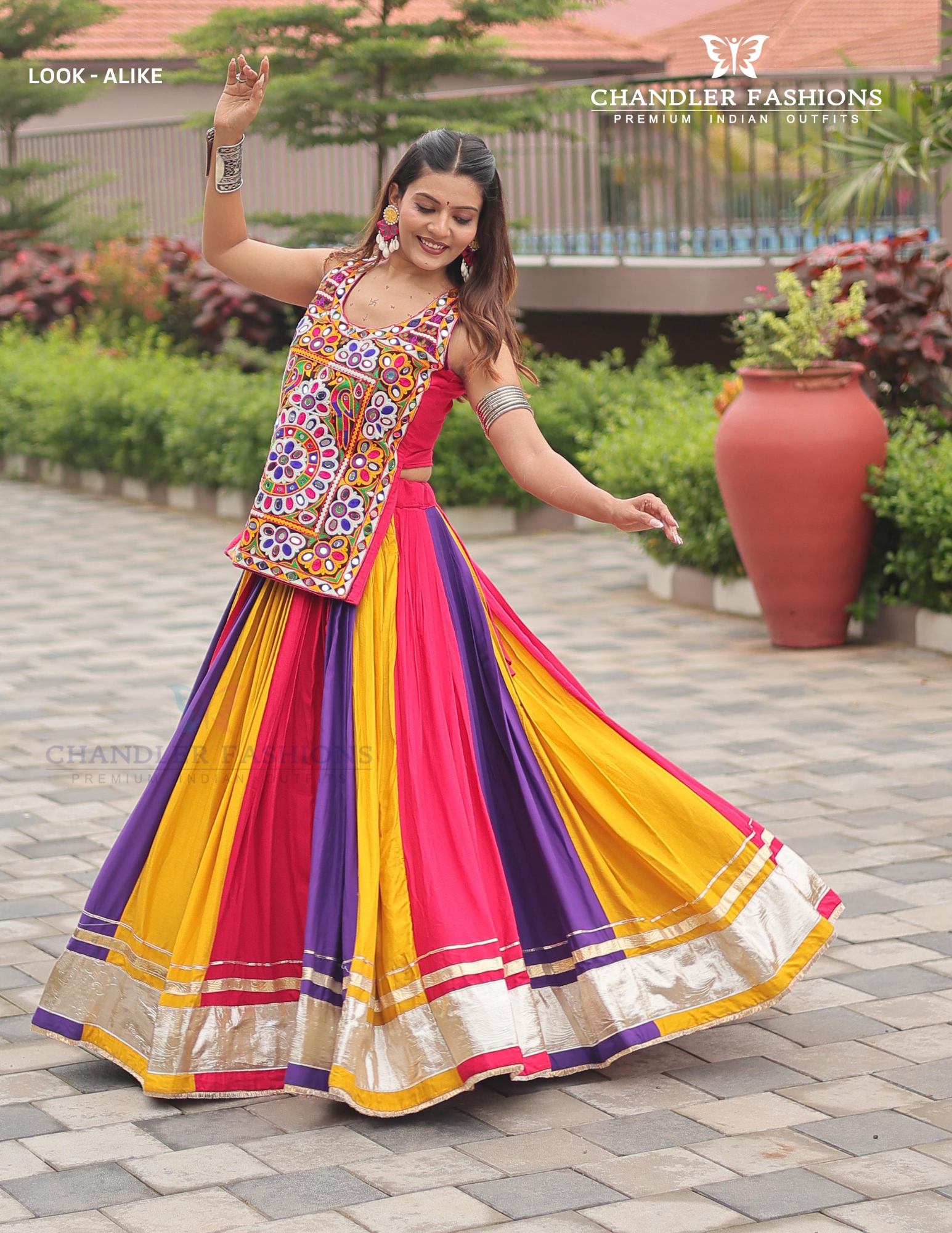  Multi Colored  Heavy Gamti Work Chaniya Choli Sets In USA