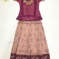 Beautiful Purple And Beige Color Art Silk Langa Sets For Girls