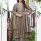 Gorgeous Light Brown Color Rayon With Embroidery And Sequins Work Salwar Suits For Women