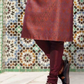 Red Kurta Slub Silk With Pajama Pant  In USA