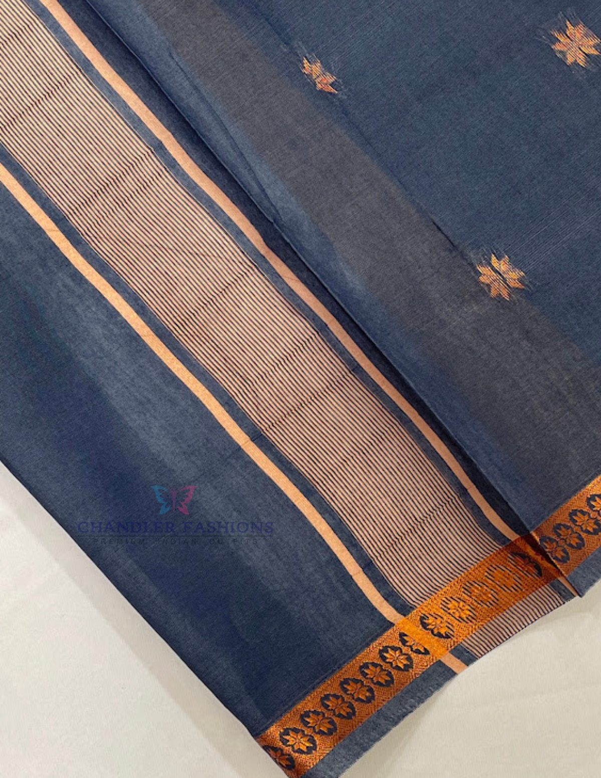 Sandal Color Silk Cotton Saree With Contrast Color Pallu In Gilbert