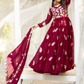 Maroon Color Georgette Sequins Work Gown For Women
