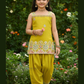 Alluring Mustard Yellow Color Georgette With Embroidery And Zari Work Salwar Suits For Girls