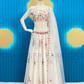 Beautiful White Color Chinon Lehenga Choli With Multicolor Thread Embroidery Work For Women