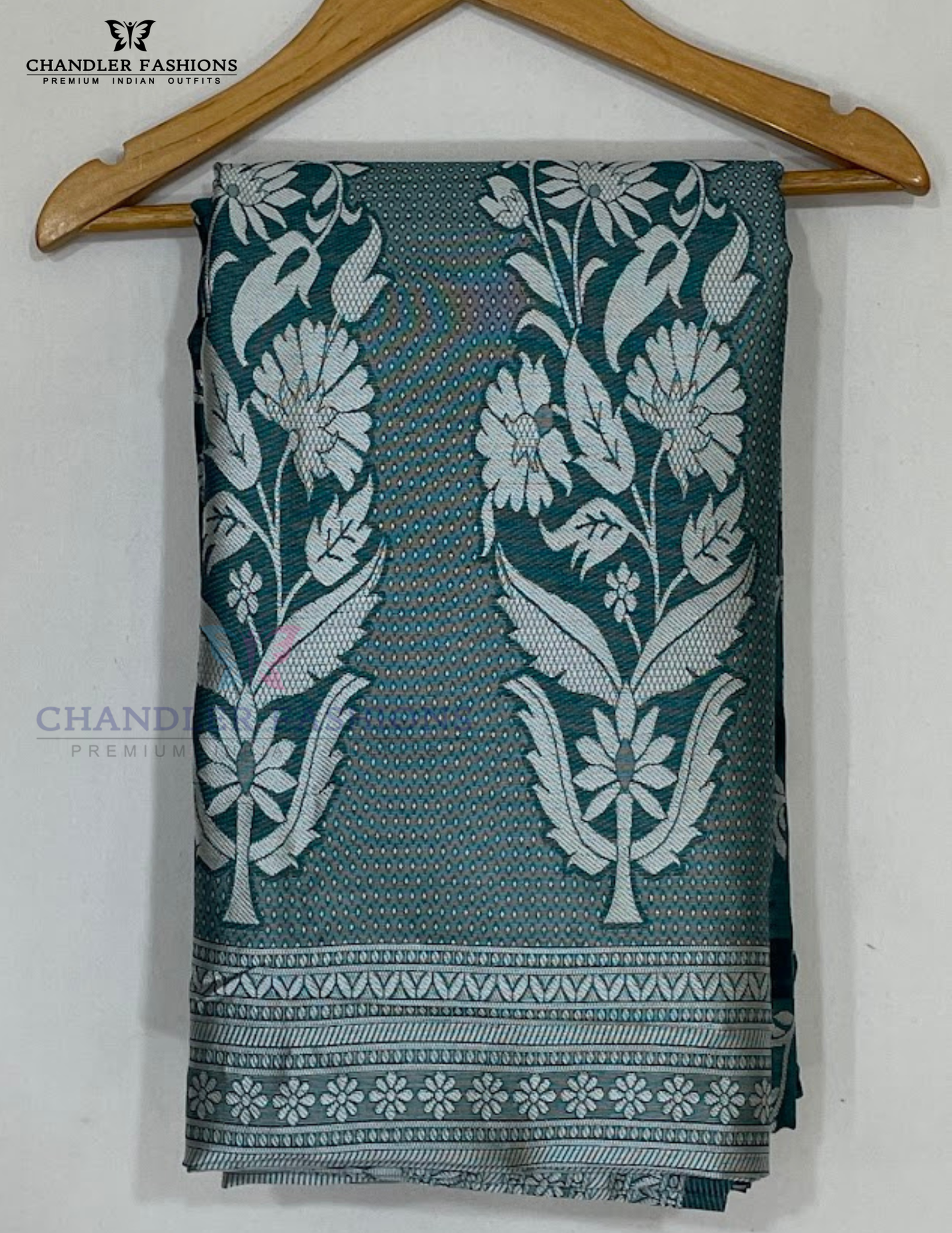 Green Color Silk Cotton With Self Design Saree For Women Near Me