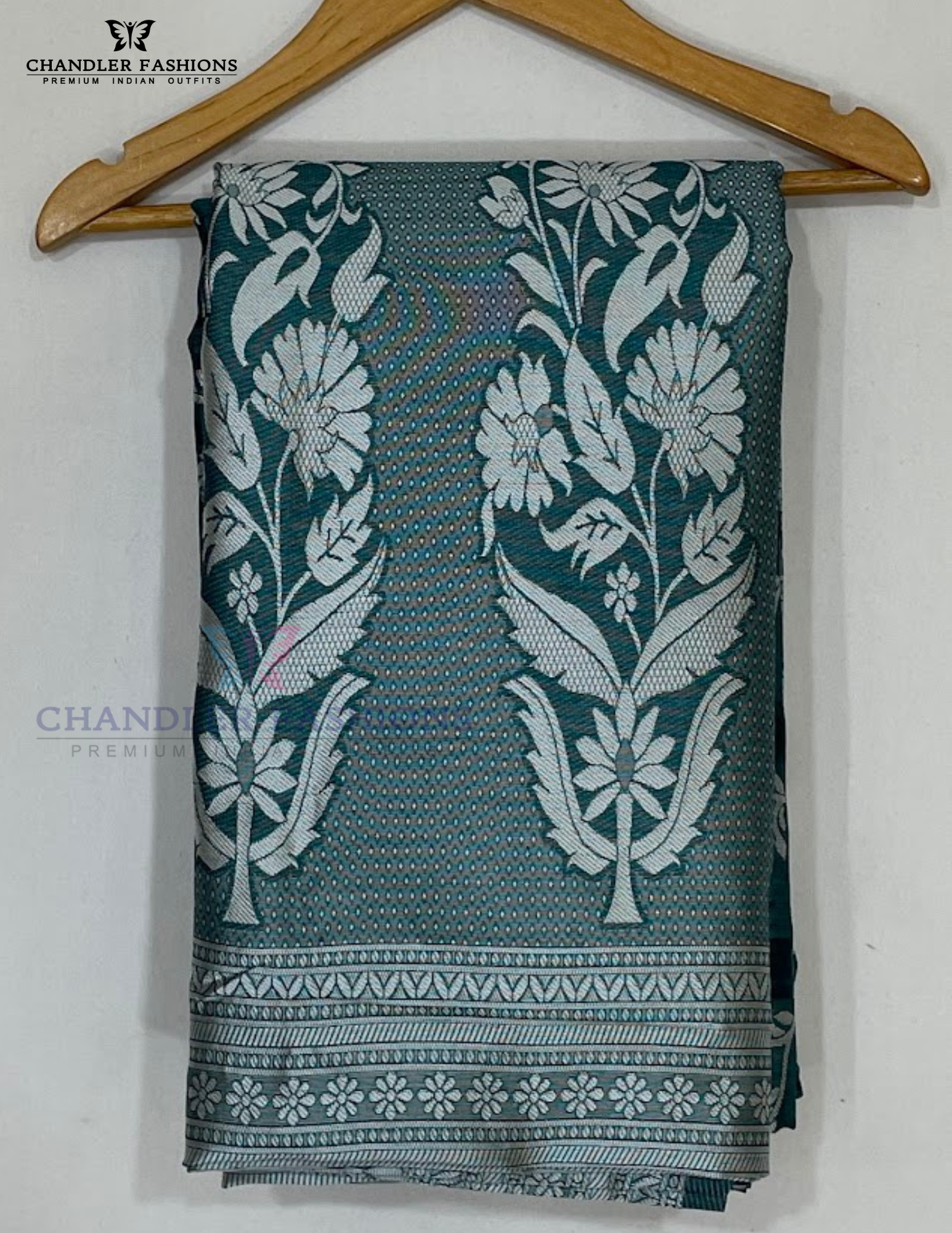 Green Color Silk Cotton With Self Design Saree For Women Near Me