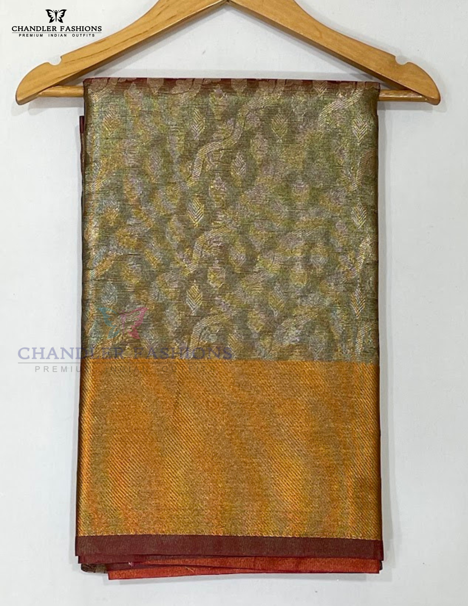 Mehendi Green Color Tissue Silk Saree For Women Near Me