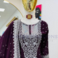 Alluring Wine Color Faux Georgette Heavy Embroidery And Sequins Work With Sharara Suits In Near Me