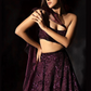 Pretty Wine Color Malay Satin Silk Sequins Work Lehenga In USA