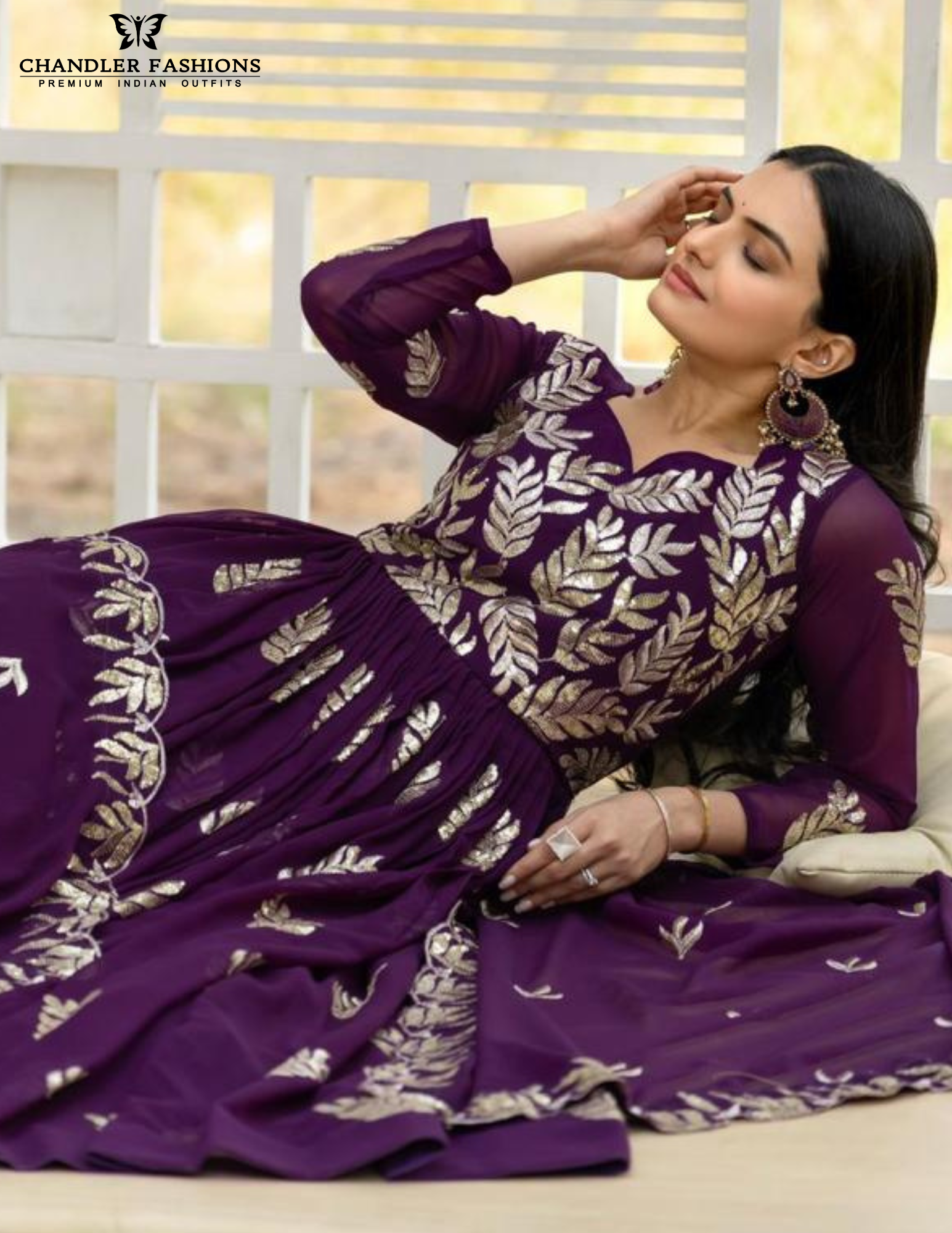 Purple Color Georgette Gown Near  Me