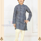 Alluring Blue Color Cotton Kurta Pajama Set For Kids