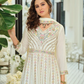 White Color Chinon With Embroidery Work Palazzo Suits In USA