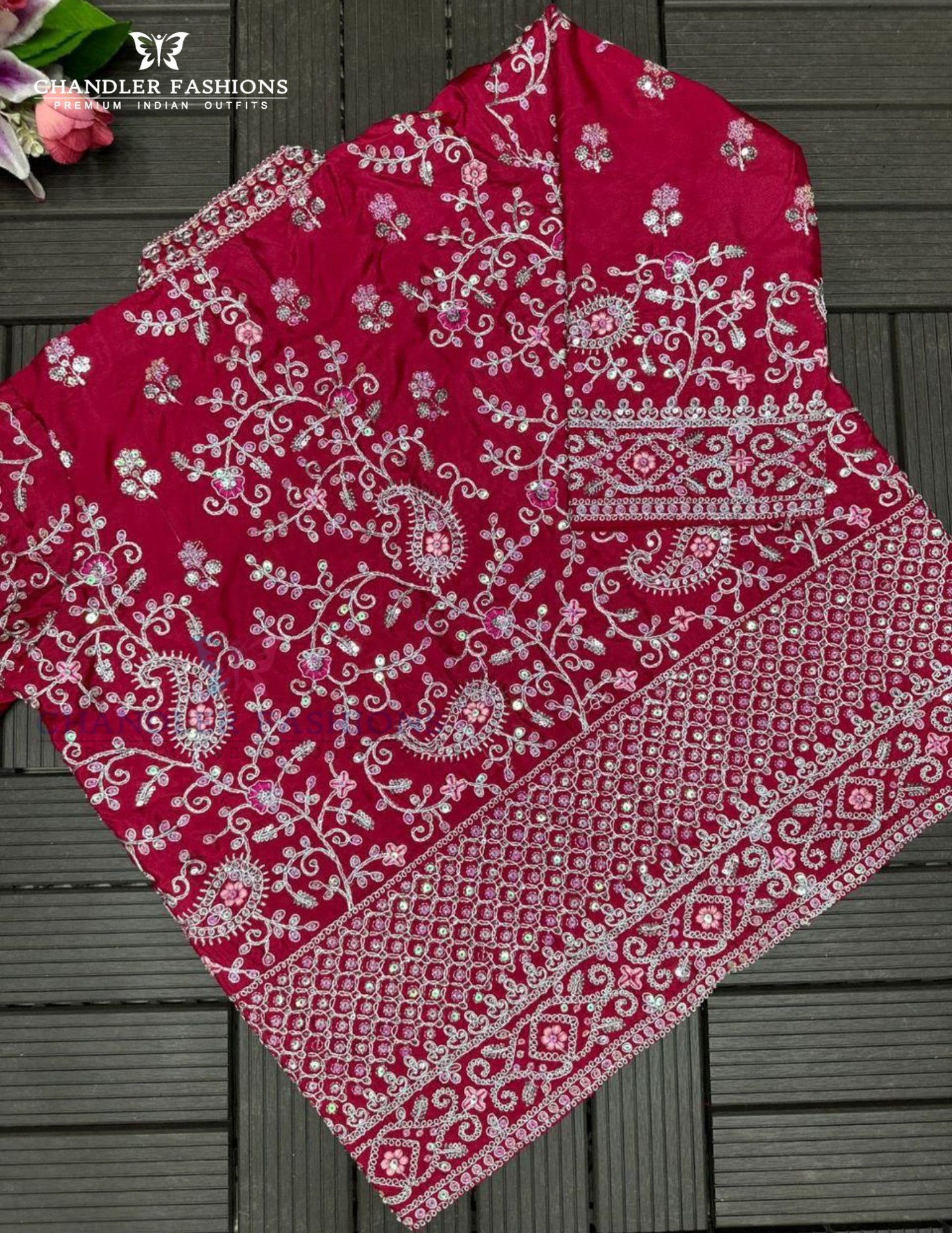Dark Pink Color Ready To Wear Saree In Suncity