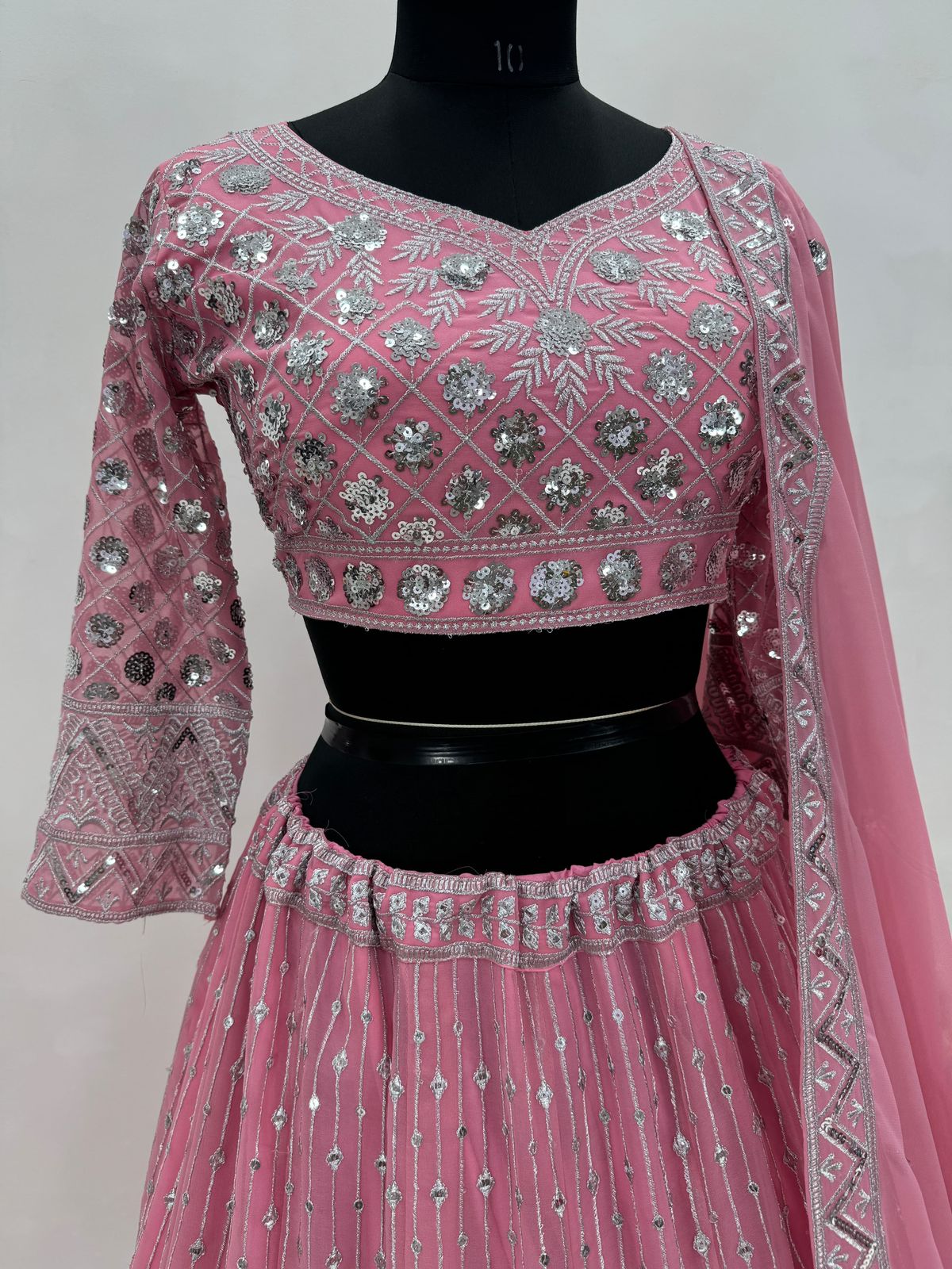 Heavy Embroidered Sequins Work Lehenga Choli With Dupatta In USA