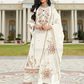 Wonderful White Color Heavy Cotton With Embroidery And Sequins Work Salwar Suits