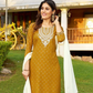 Embroidery Work Mustard Yellow Color Kurti Sets For Women Near Me