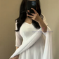 White Color Georgette Anarkali Gown In Mesa