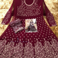 Wine Color Heavy Georgette With Embroidery Work Anarkali Suits Near Me