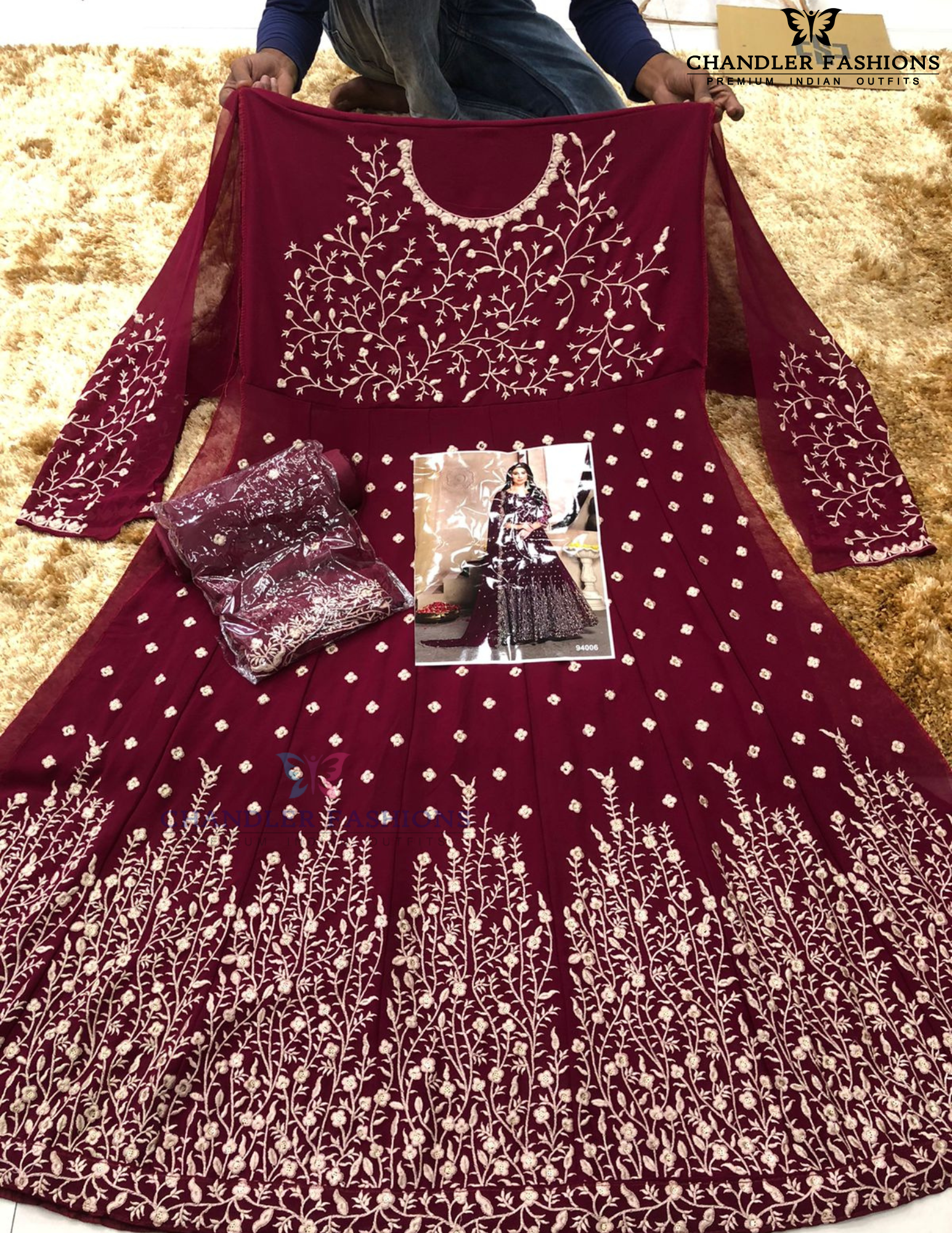 Wine Color Heavy Georgette With Embroidery Work Anarkali Suits Near Me