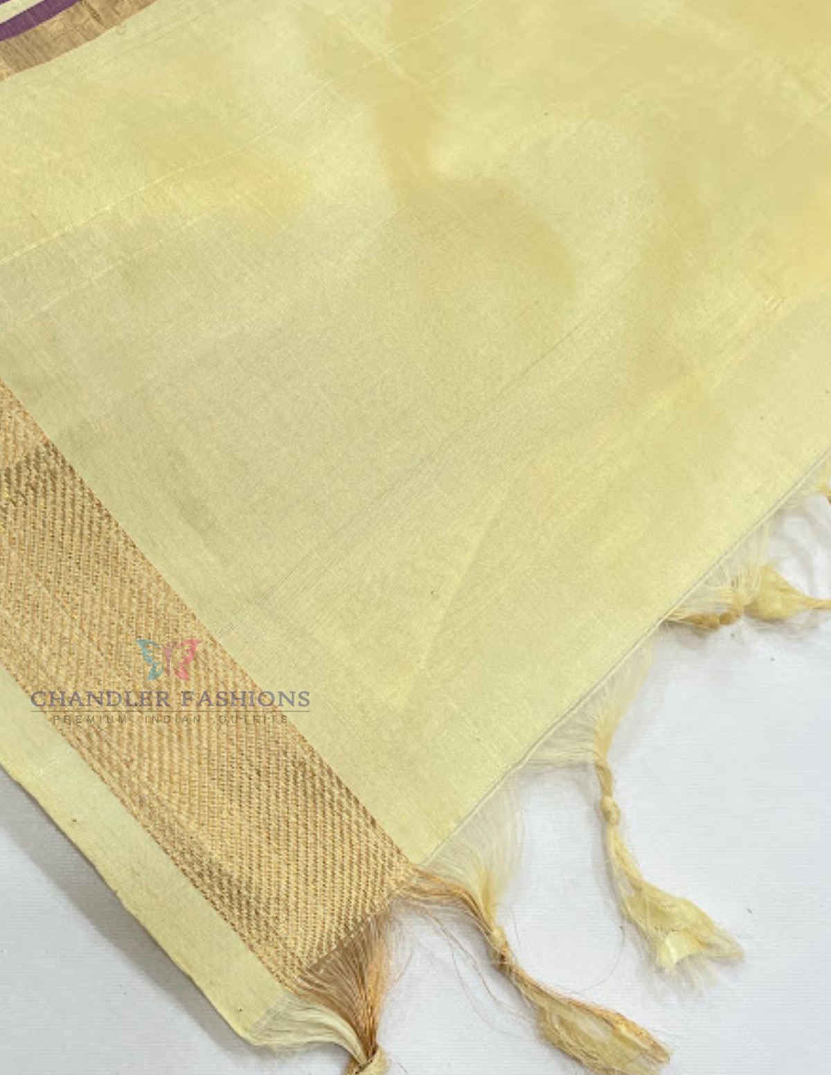 Cotton Saree With Gold Zari Border For Women In Chandler