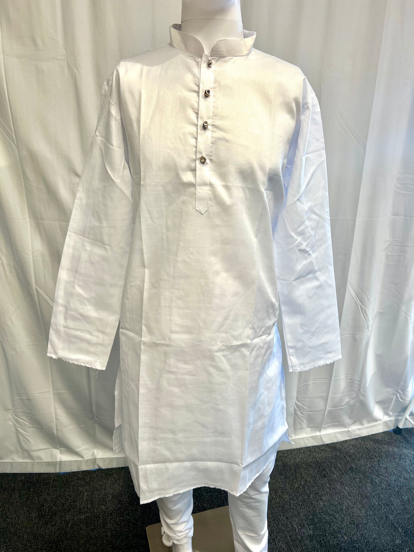 Stunning White Color Cotton Designer Men's Kurta With Pajama Pant