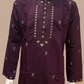 Beautiful Wine Color With Sequins And Embroidery Work Kurta Suits For Men