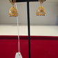 Elegant Gold Plated Earrings  With Pink And White Color Stones Jhumka for Women