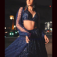 Dark Blue Color With Sequins Work Lehenga In USA