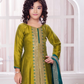 Elegant Mehendi Green Color Embroidery Work Kurti Suit Near Me