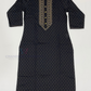  Black Color Embroidery And Printed Design Kurti In USA