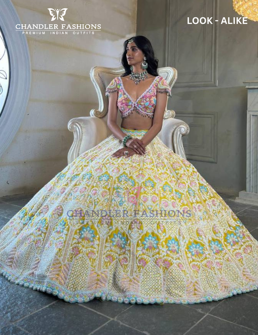 Charming Yellow Color Kasturi Silk With Embroidery, Dori And Sequins Work Lehenga For Women