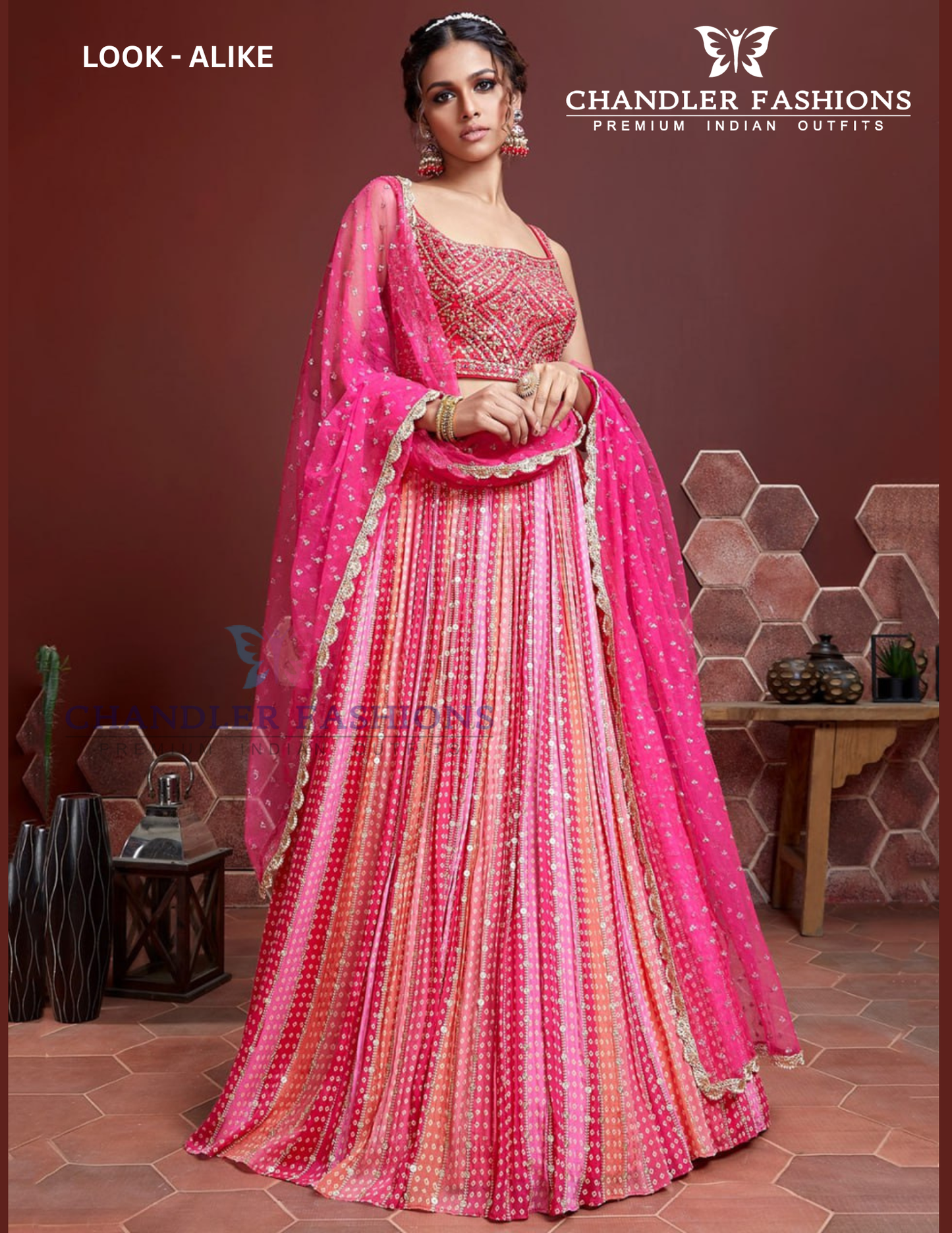 Appealing Pink Color Chinon Silk With  Zari And Sequins Embroidery Lehenga Choli For Women