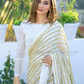 Off White Festival Faux Georgette Trendy Saree