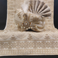 Beautiful Cream Color Wedding Turban With Fancy Dupatta With Beads For Men