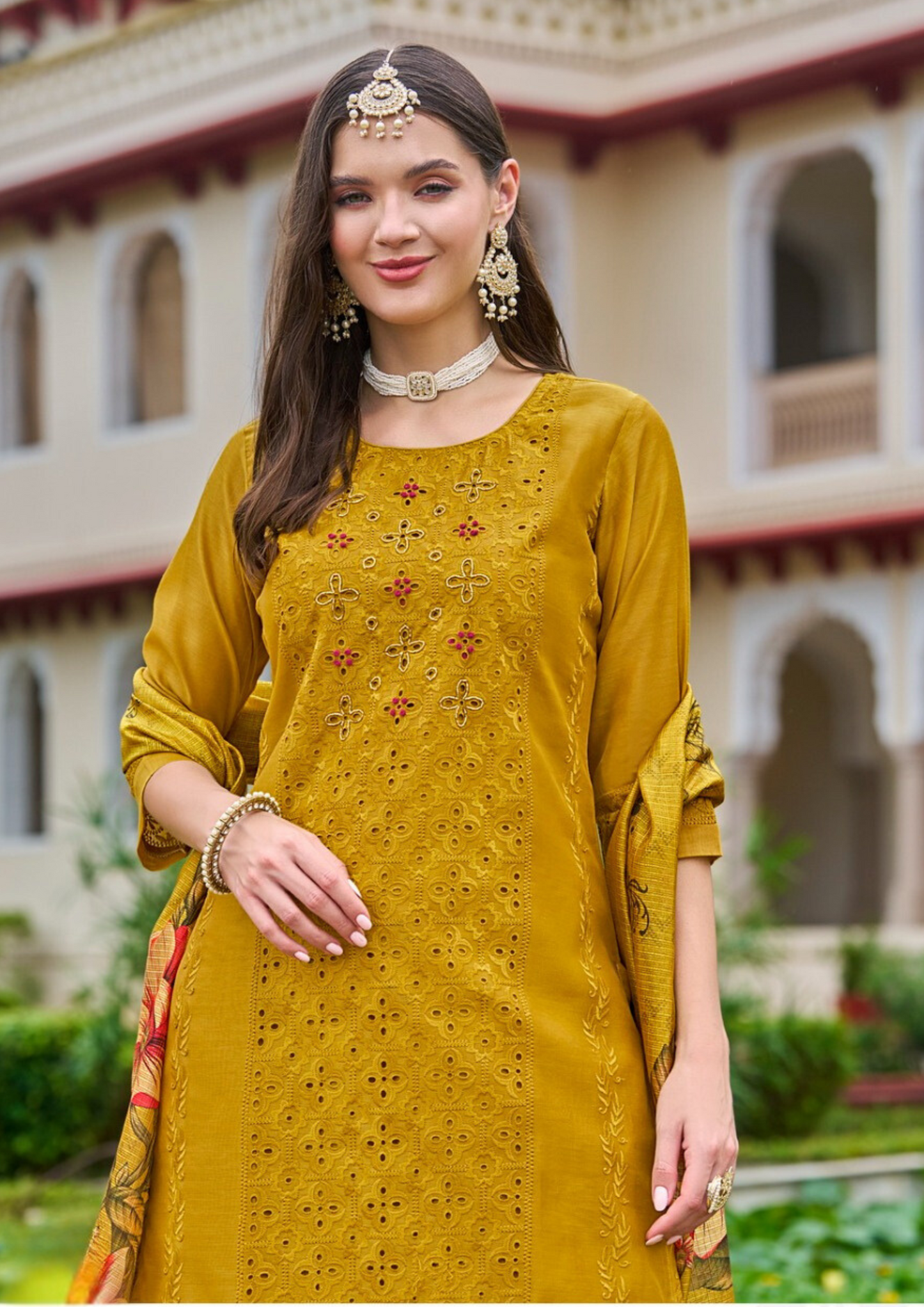 Chanderi Silk Salwar Suits For Women Near Me