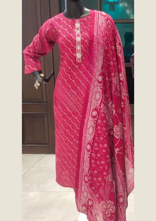 Gorgeous Pink Color Silk kurti For Women