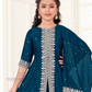 Blue Color Silk With Embroidery Work Kurti Suits With Dupatta Near Me