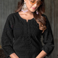 Alluring Black Color Rayon With Embroidered Kurti Near Me