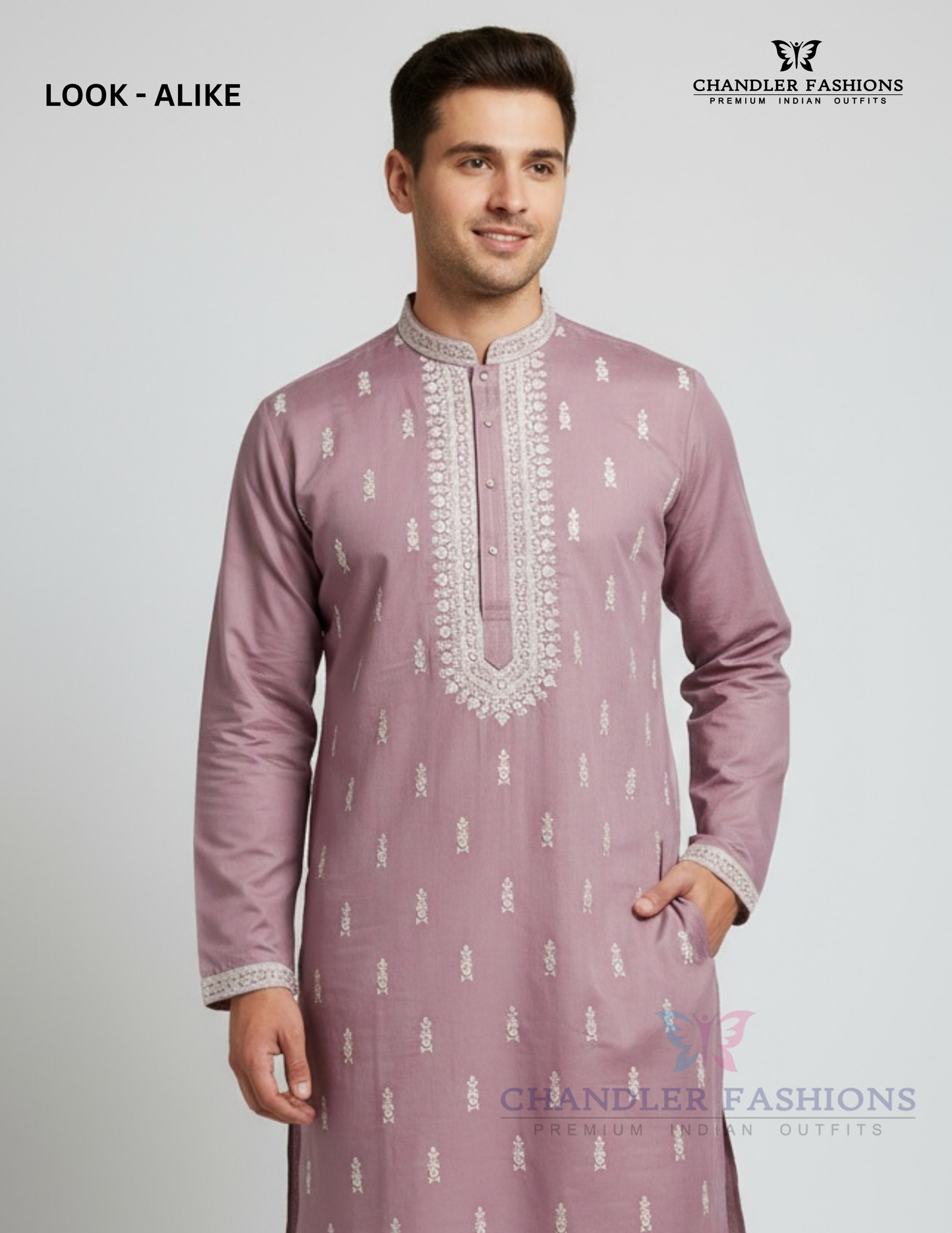 Purple Color With Embroidery Work Kurta Suits Near Me