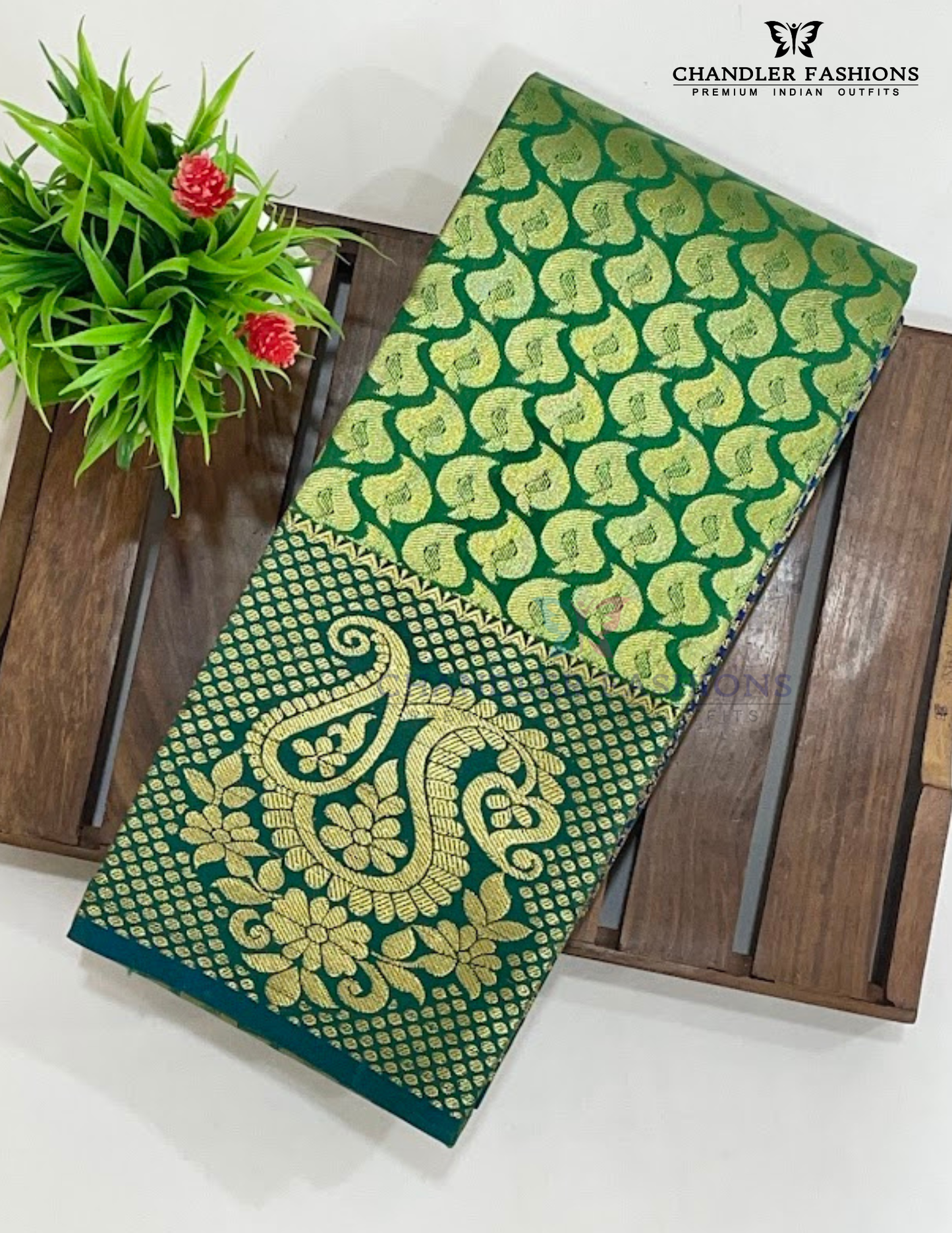 Beautiful Green Color Art Silk Saree With Zari Work For Women Near Me