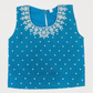 Stunning Teal Blue Color Satin Silk Palazzo Suits With Embroidery And Sequins Work For Kids Girls In Tempe